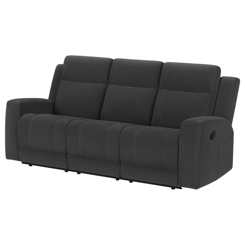 Brentwood Upholstered Motion Reclining Sofa Dark Charcoal - 610284