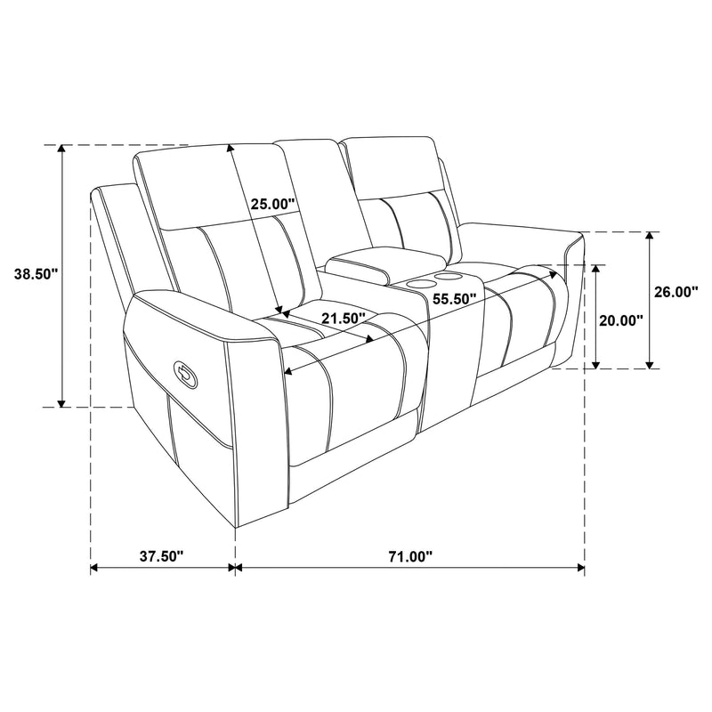 Brentwood Upholstered Reclining Loveseat Dark Charcoal - 610285