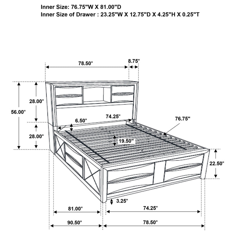 Briana 4-piece Eastern King Bedroom Set Black - 202701KE-S4