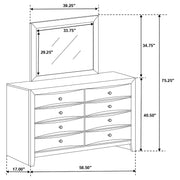 Briana 8-drawer Dresser with Mirror Black - 200703M