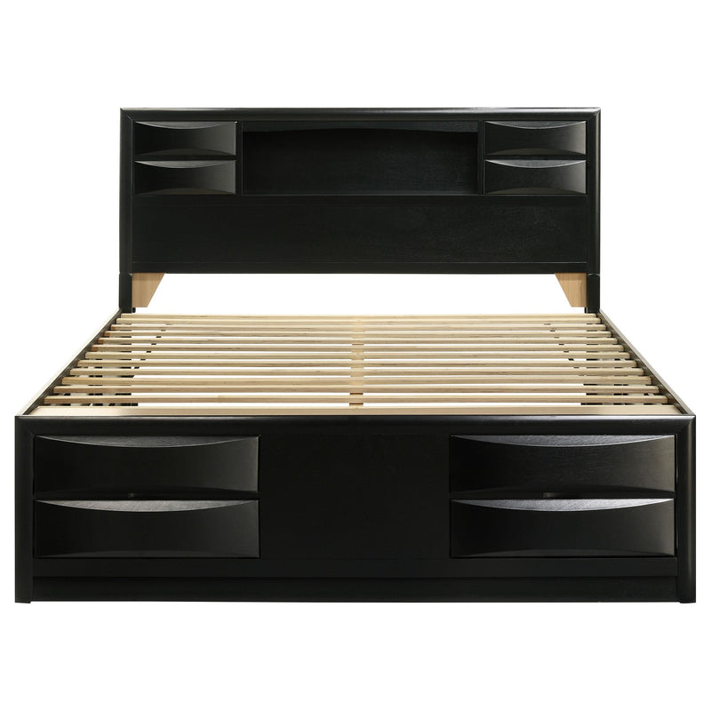 Briana Wood Eastern King Storage Bookcase Bed Black - 202701KE