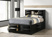 Briana Wood Queen Storage Bookcase Bed Black - 202701Q