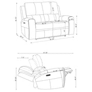 Brickston 2-piece Triple Power Reclining Sofa Set Grey - 603434PPP-S2
