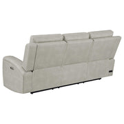 Brickston 2-piece Triple Power Reclining Sofa Set Grey - 603434PPP-S2