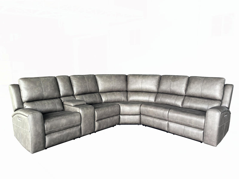 Brickston 3-piece Faux Leather Triple Power Reclining Sectional Charcoal - 600520PPP