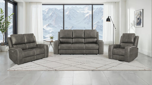 Brickston 3-piece Triple Power Reclining Sofa Set Charcoal - 603431PPP-S3