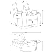 Brickston 3-piece Triple Power Reclining Sofa Set Grey - 603434PPP-S3