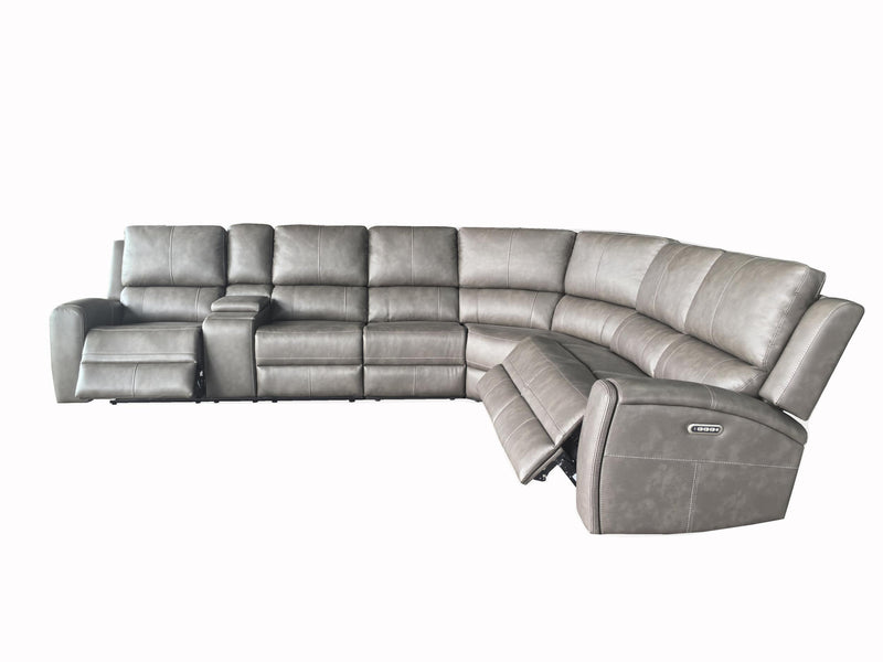 Brickston 4-piece Faux Leather Triple Power Reclining Sectional Charcoal - 600520PPP-SET