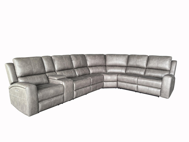 Brickston 4-piece Faux Leather Triple Power Reclining Sectional Charcoal - 600520PPP-SET