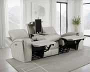 Brickston Triple Power Reclining Sofa Grey - 603434PPP