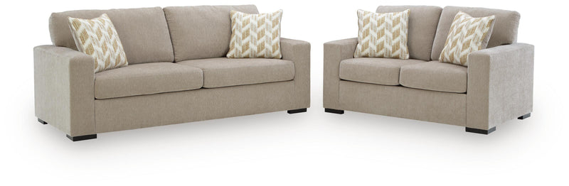 Bridgepoint Sofa and Loveseat in Stone - PKG027253