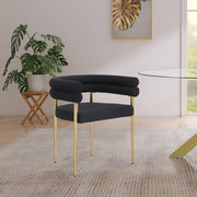 Brielle Boucle Fabric Upholstered Dining Chair in Black, Set of 2 - 804Black-C