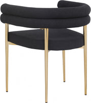 Brielle Boucle Fabric Upholstered Dining Chair in Black, Set of 2 - 804Black-C