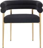 Brielle Boucle Fabric Upholstered Dining Chair in Black, Set of 2 - 804Black-C