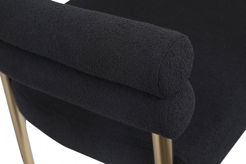 Brielle Boucle Fabric Upholstered Dining Chair in Black, Set of 2 - 804Black-C