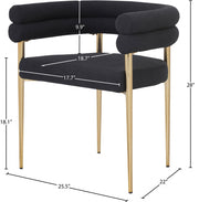 Brielle Boucle Fabric Upholstered Dining Chair in Black, Set of 2 - 804Black-C