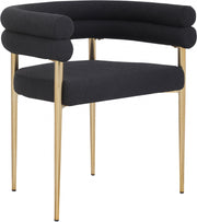 Brielle Boucle Fabric Upholstered Dining Chair in Black, Set of 2 - 804Black-C