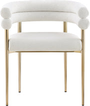 Brielle Boucle Fabric Upholstered Dining Chair in Cream, Set of 2 - 804Cream-C