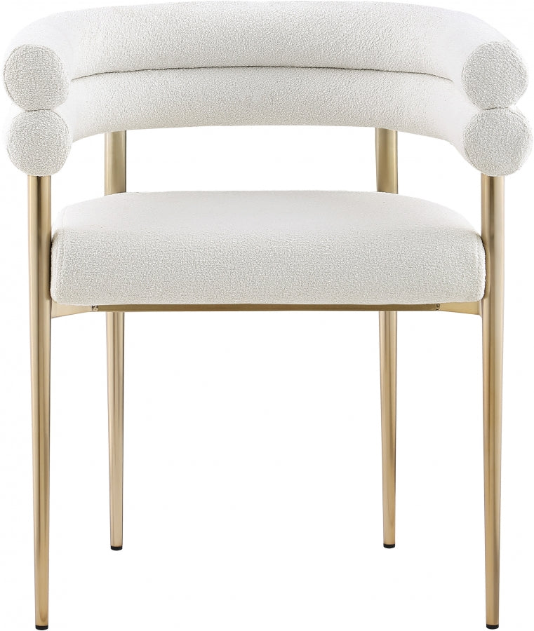Brielle Boucle Fabric Upholstered Dining Chair in Cream, Set of 2 - 804Cream-C