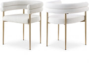 Brielle Boucle Fabric Upholstered Dining Chair in Cream, Set of 2 - 804Cream-C