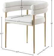 Brielle Boucle Fabric Upholstered Dining Chair in Cream, Set of 2 - 804Cream-C