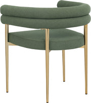Brielle Boucle Fabric Upholstered Dining Chair in Green, Set of 2 - 804Green-C