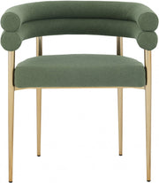 Brielle Boucle Fabric Upholstered Dining Chair in Green, Set of 2 - 804Green-C