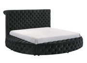 Brigitte Black Queen Upholstered Storage Panel Bed - Gate FurnitureQueen Bed