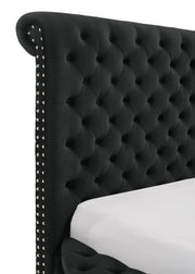 Brigitte Black Queen Upholstered Storage Panel Bed - Gate FurnitureQueen Bed