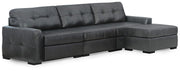 Brindley Pier 3-Piece Sectional with Ottoman in Fog - PKG022068