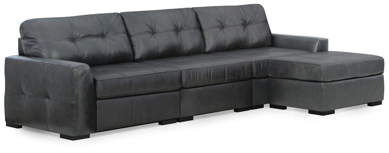 Brindley Pier 3-Piece Sectional with Ottoman in Fog - PKG022068