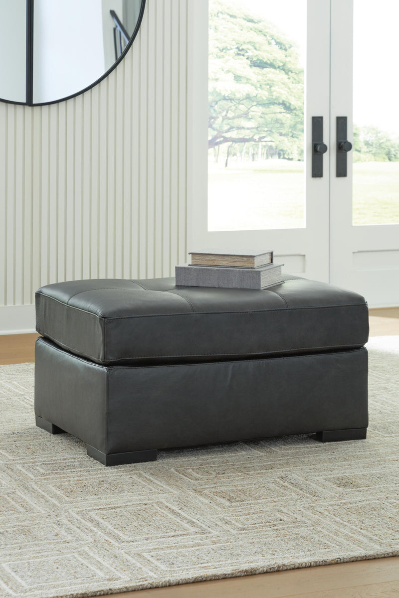 Brindley Pier 3-Piece Sectional with Ottoman in Fog - PKG022068