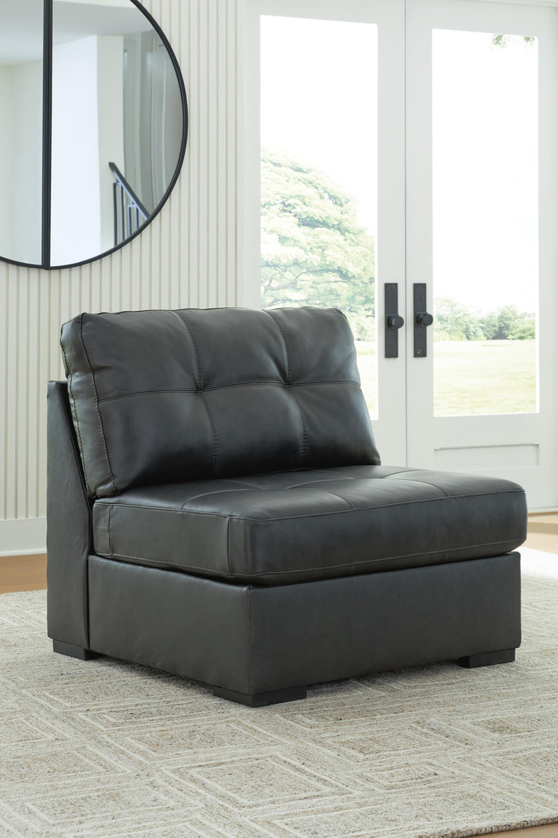 Brindley Pier 3-Piece Sectional with Ottoman in Fog - PKG022068