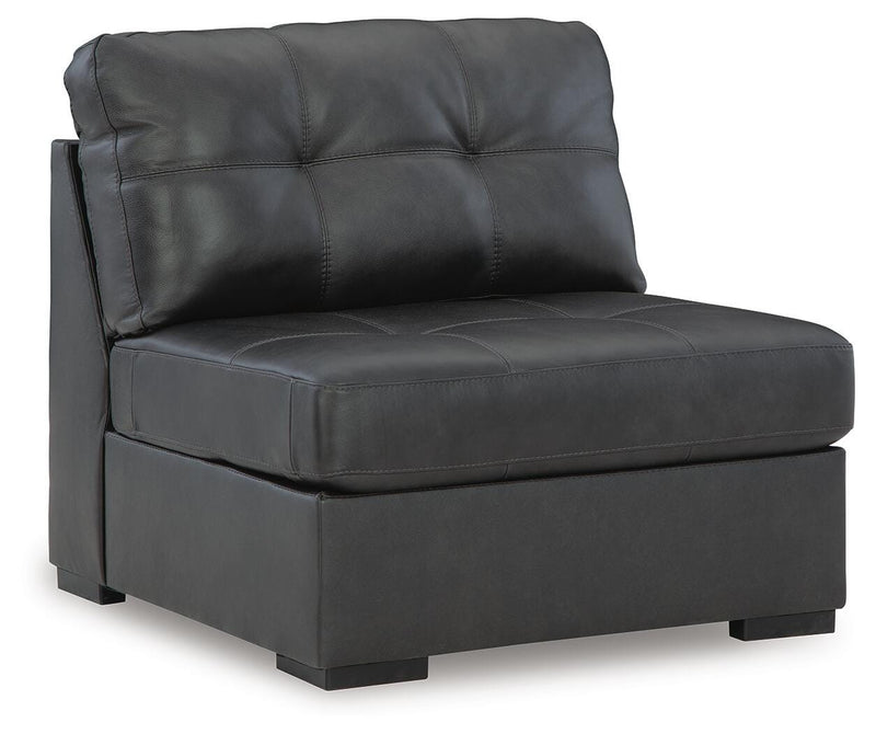 Brindley Pier 3-Piece Sectional with Ottoman in Fog - PKG022068