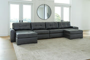 Brindley Pier 4-Piece Sectional with Ottoman in Fog - PKG019366