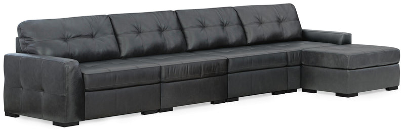 Brindley Pier 4-Piece Sectional with Ottoman in Fog - PKG022069