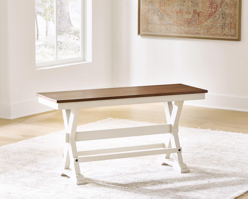 Brinfern Brown/Antique White 48" Counter Height Bench - PCD628-09
