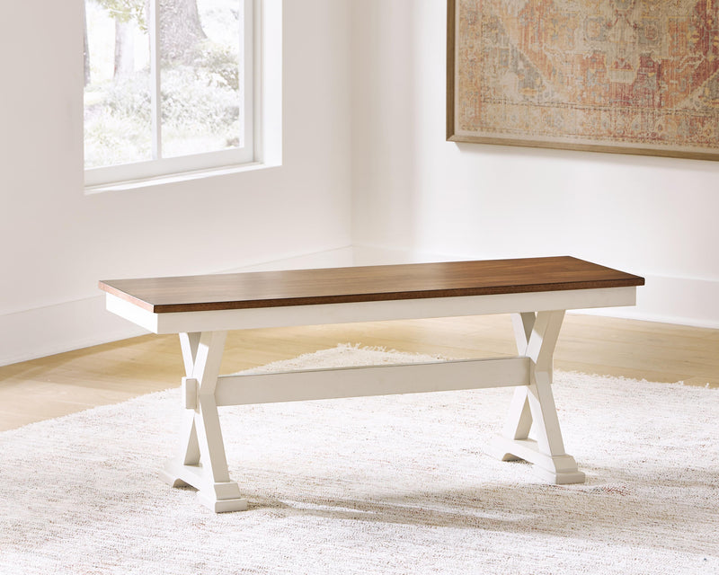 Brinfern Brown/Antique White 48" Dining Bench - PCD628-00