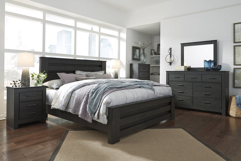 Brinxton Black Queen Panel Bed - Gate FurnitureQueen Bed