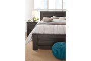 Brinxton Charcoal Queen Panel Bed - Gate FurnitureQueen Bed