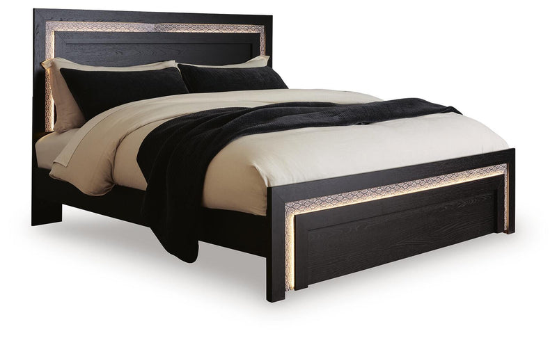 Brizmore Black Queen Panel Bed - PCB2611B11