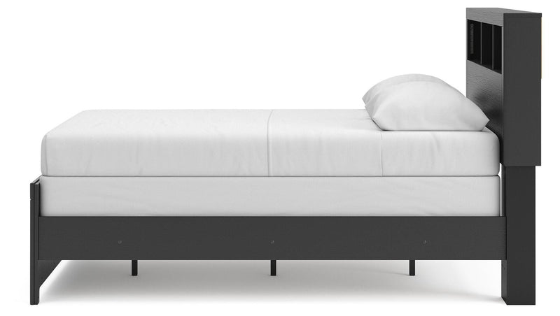 Broachmyn Black/Gray Full Bookcase Bed - PCB1118B13