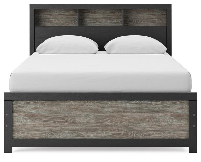 Broachmyn Black/Gray Queen Bookcase Bed - PCB1118B2