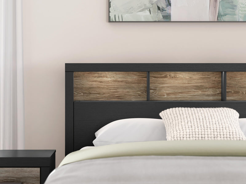 Broachmyn Black/Gray Queen Bookcase Panel Bed - PCB1118B18
