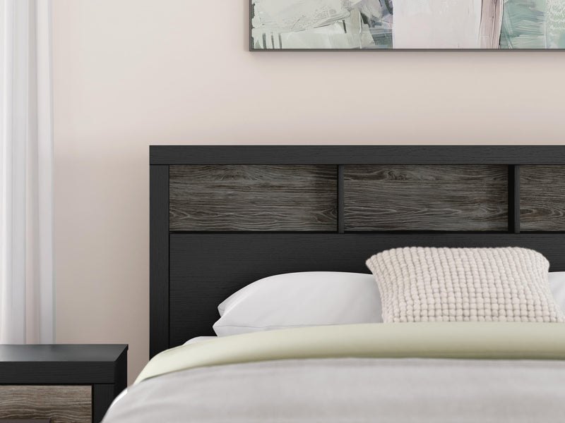 Broachmyn Black/Gray Queen Bookcase Panel Bed - PCB1118B18