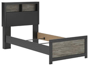 Broachmyn Black/Gray Twin Bookcase Bed - PCB1118B12