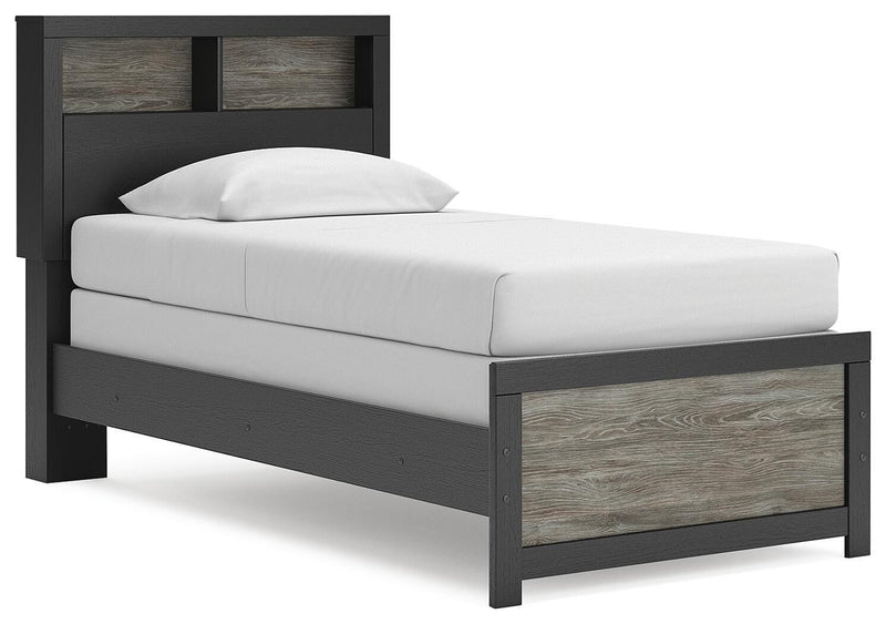 Broachmyn Black/Gray Twin Bookcase Bed - PCB1118B12