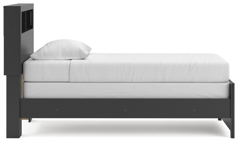 Broachmyn Black/Gray Twin Bookcase Bed - PCB1118B12