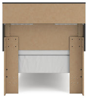Broachmyn Black/Gray Twin Bookcase Bed - PCB1118B12