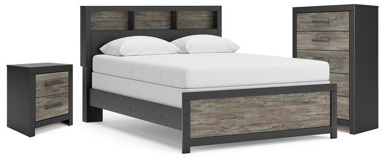 Broachmyn Queen Bookcase Bed, Chest and Nightstand - PCB1118B26